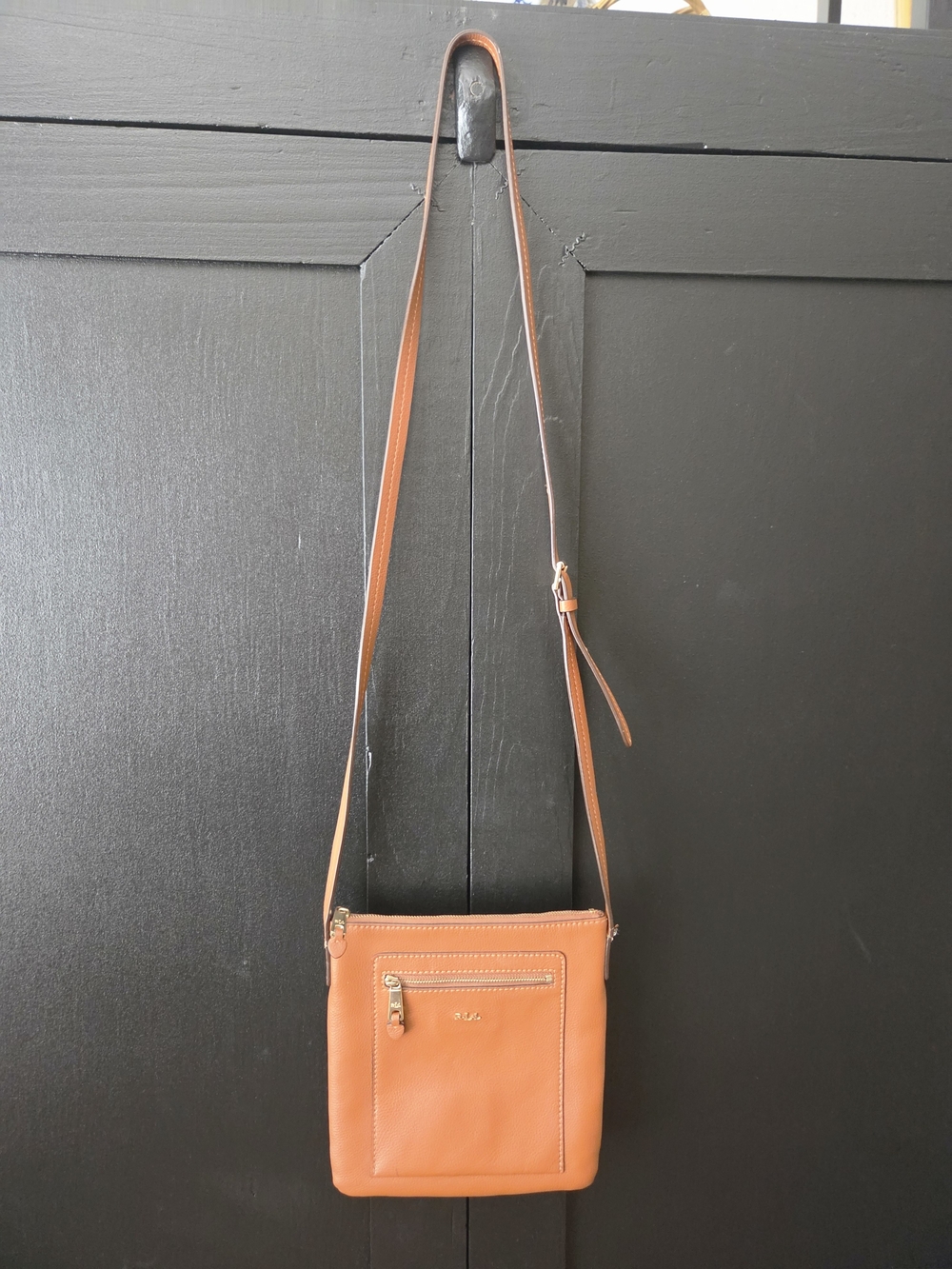 Lauren Ralph Lauren Tan Leather Crossbody with Gold Hardware ~ PLEASE READ - Picture 2 of 16